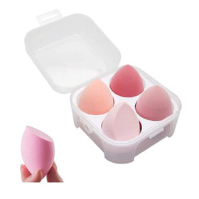 Private Label 4 Pcs Makeup Cosmetic Puff Storage Box Foundation Powder Sponge Beauty Tools for Women OEM Available