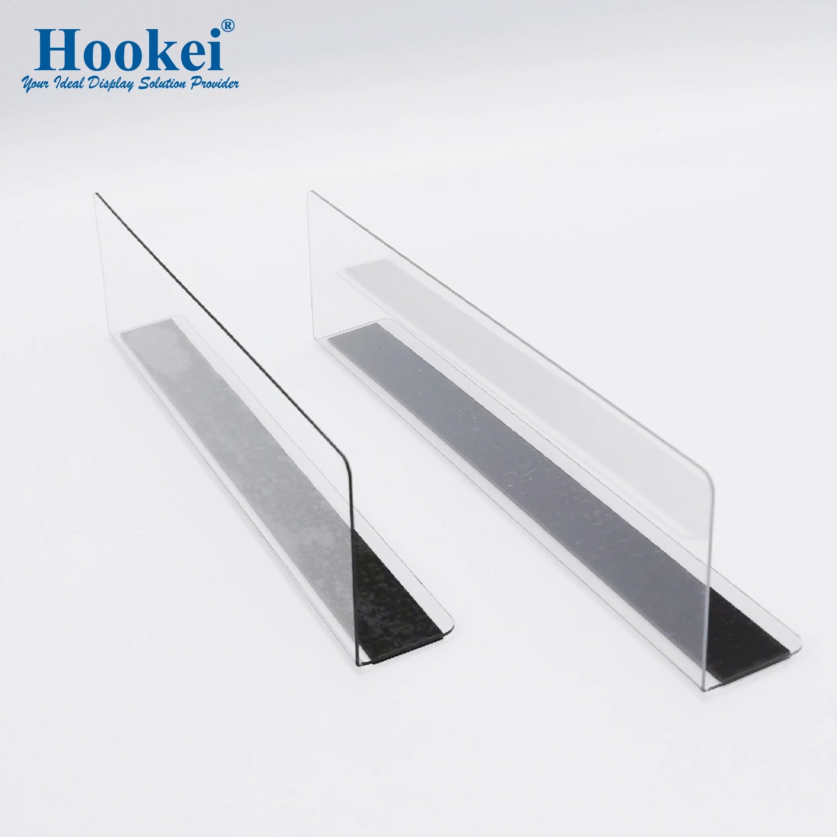 Custom Size Adjustable Clear Acrylic Shelf Divider for Closet and Library