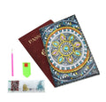 LS 5D Creative PU Leather DIY Diamond Painting Kit Printed Passport Cover with Special Crystal Diamonds Cartoon Style Still Life