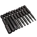 10PCS Black Magnetic Hexagon Screwdriver Bit S2 Steel 1/4 Inch Hex Shank Screw Drivers Set