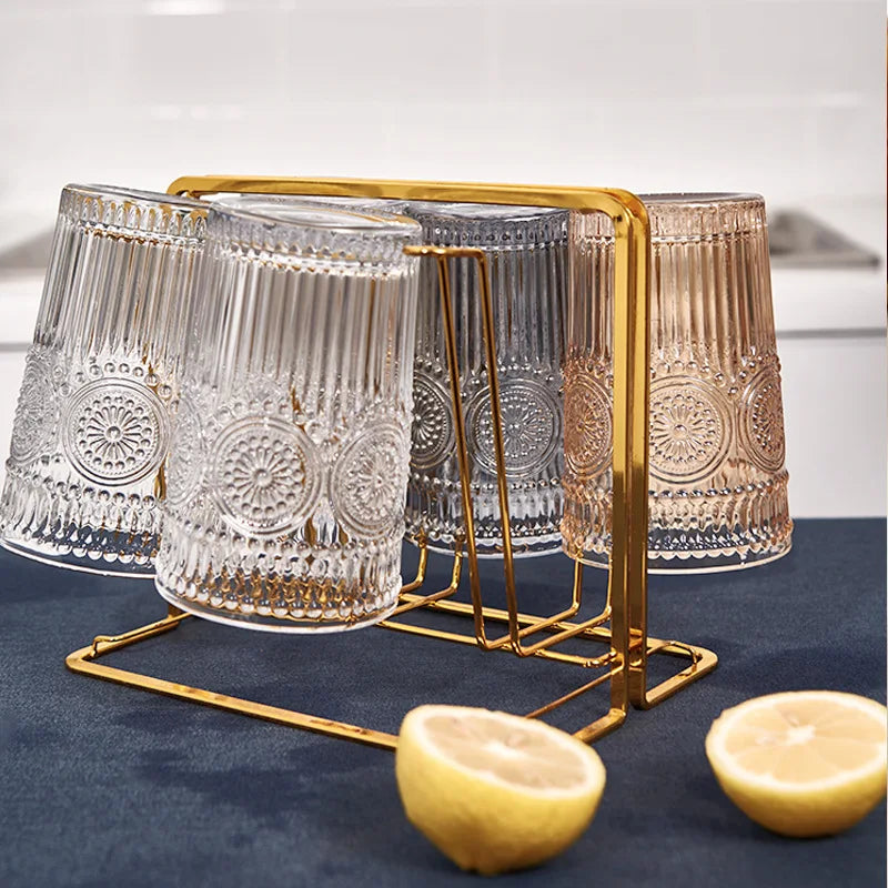 Mixed Drinkware Sets Cute Tumbler Vintage Glassware for Coffee Juice Whisky Beer Cocktail