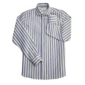 Men's 100% Cotton Anti-Wrinkle Casual Shirts Long XL Shirt Stand Collar Single Breasted Design Breathable Drying Print Striped