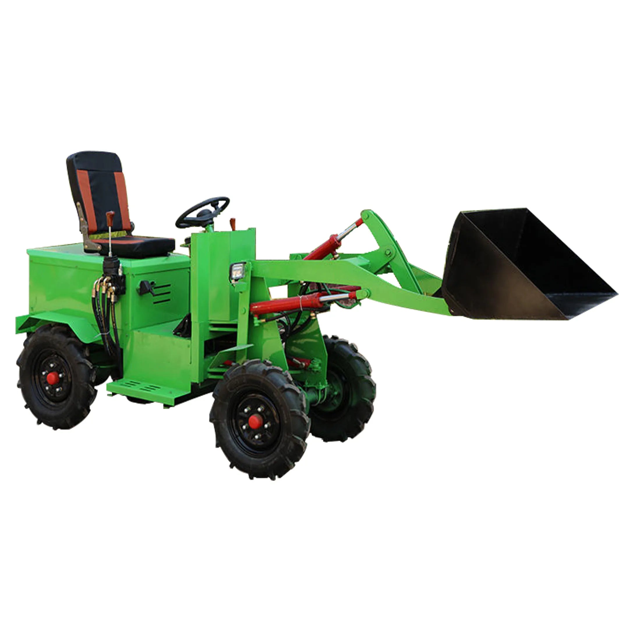 Hightop Factory Price Electric Mini Wheel Loader 500Kgs 600Kgs China Manufacture Mini Loader Electric Backhoe for Sale