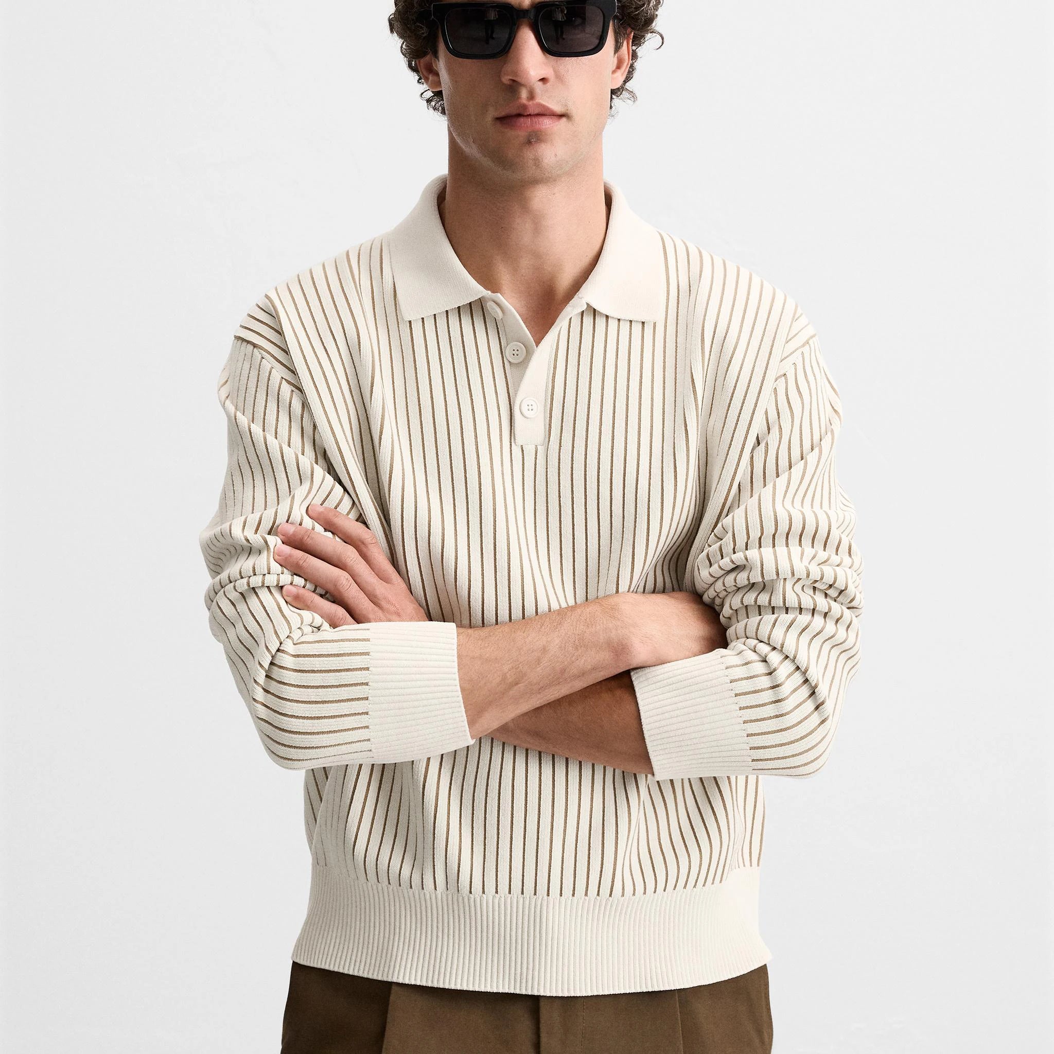 Custom Winter Design logo  Knitted Pullover Jumper Knitwear Long Sleeve Knitted Fashion Casual Polo Neck Men Sweater