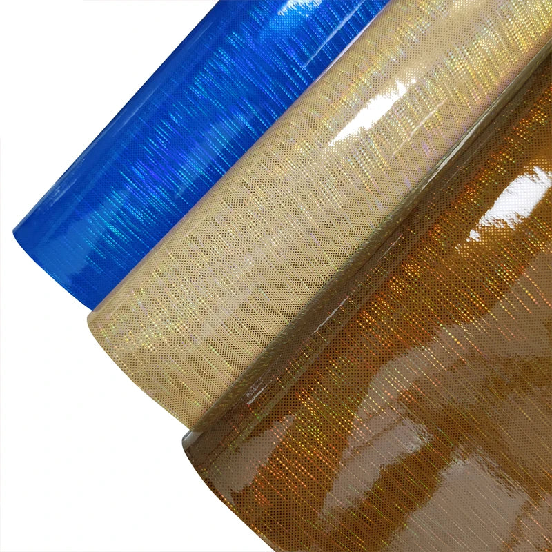Polka Dot Laser Metallic Holographic Reflective PU Synthetic Leather Cotton Backing for Making Bag Decorations Crafts