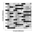 White and Black  Marble 1.2mm Thick Peel and Stick Vinyl Backsplash Wall Tiles 12*12 Inch