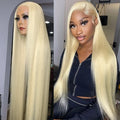 32 Inch HD Lace Frontal Wig Brazilian Pre Plucked Full Lace Human Hair Wigs 613 Blonde Straight Human Hair Lace Front Wig
