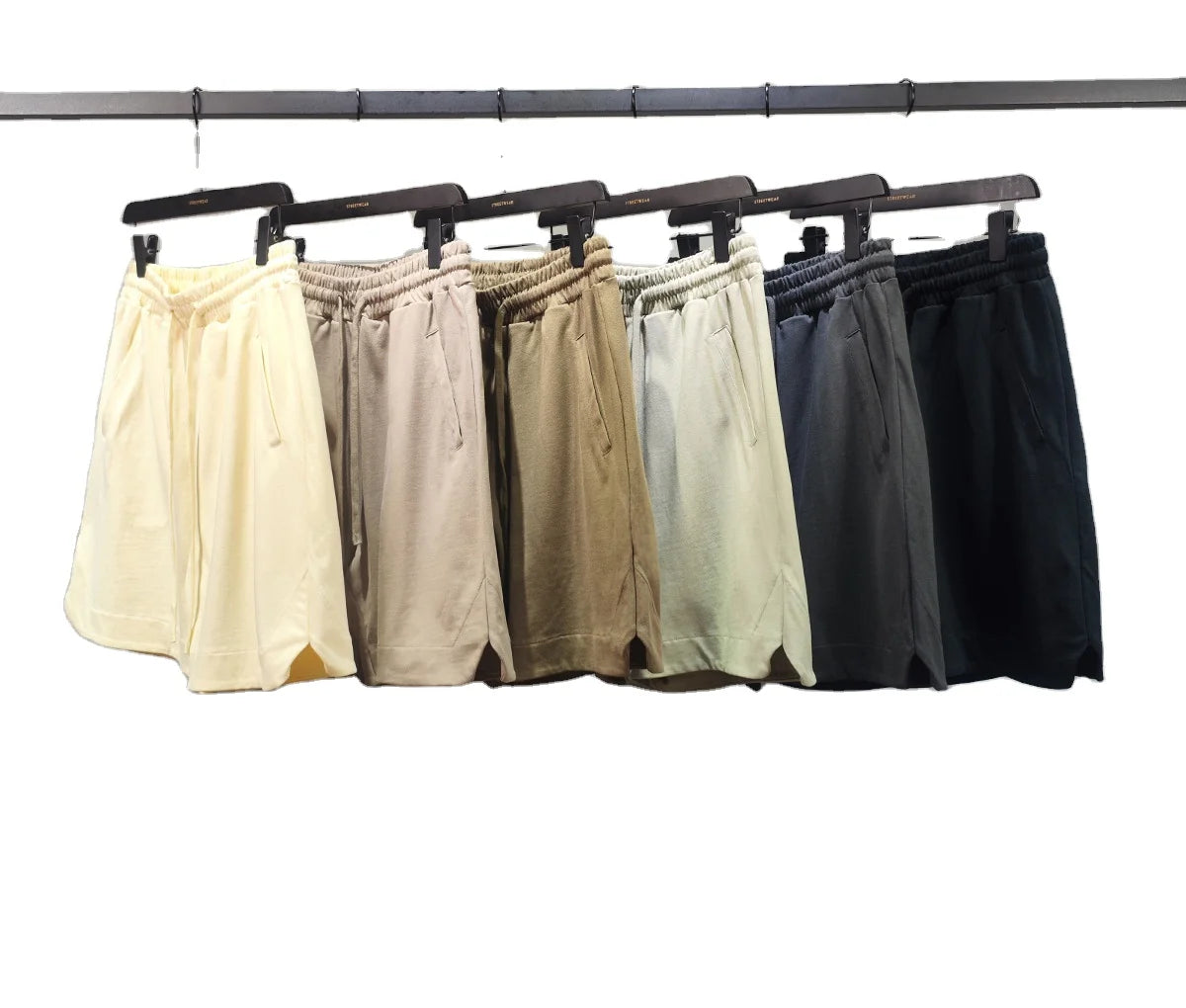 2026 Summer Unisex Casual Shorts Heavy 305G Cotton Solid Drawstring High Waist Loose Fit Plain Dyed