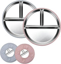 Food-Grade Silicone & Stainless Steel Kids Plate | Divided Compartment Non-Slip Base BPA-Free for Home/School