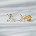 Starsgem Fine Jewelry 18K Solid Yellow Gold Maqusie Cut Lab Diamond Stud Earrings in Stock