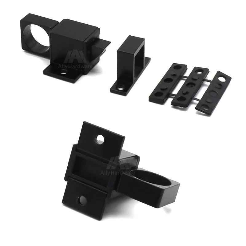 Modern Design Black Aluminium Alloy Flush Bolt Sliding Door Latch for Hotel and Kitchen Use