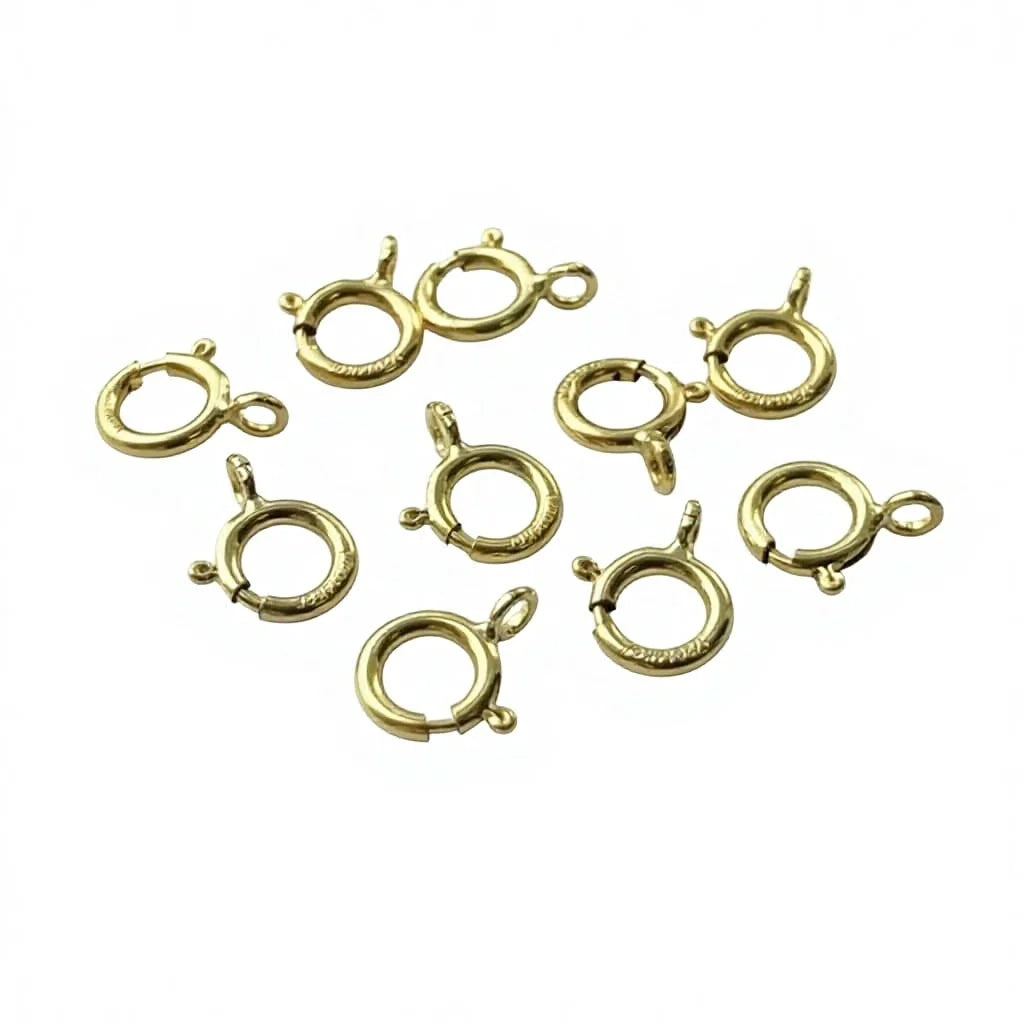 Premium 14K Gold Filled Clasps Round Connector Clasps Spring Clasp for Bracelet Jewelry Making Findings & Components