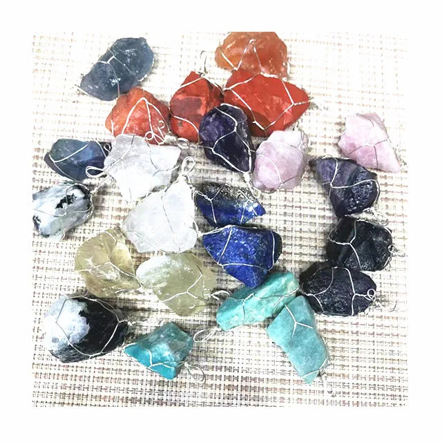 New Arrive Citrine Rose Quartz Amethyst Necklace Natural Rough Gemstone Crystal Raw Pendant Jewelry For Christmas Gift