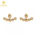 New Arrival Minimalist Wholesale Trendy Stainless Steel Beads Gold Plated Woman Fashion Stud Earrings