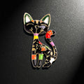 Fashion Ladies Sparkling Rhinestones Crystal Stray Cat Brooches Dress Collocation Jewelry Accessories Cat Tree Brooch Pin