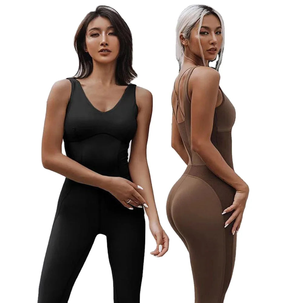 Hot Sale Sportswear Summer Quick Dry Women Yoga Playsuit Running Training One Piece Yoga Jumpsuit
