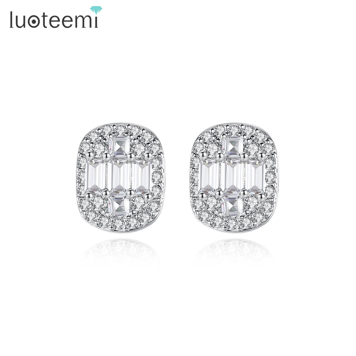 LUOTEEMI Stud Diamond Fashion Woman Stud Cubic Zirconia Bling Earring Jewelry Earing Lady Earring