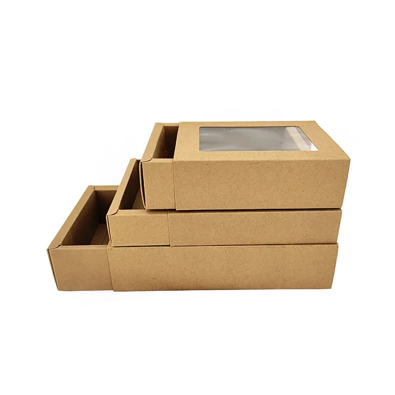 Cheap Custom Kraft Cardboard Phone Case Jewelry Underwear Sliding Drawer Packaging Gift Box With Window