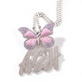 New Arrival Customized DIY Name Letter Pendant butterfly Charms Necklace CZ Initial Name Necklace Jewelry Women