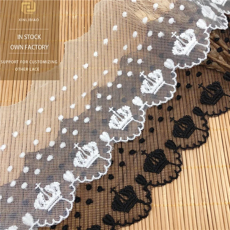 Mesh Embroidery Water-Soluble Cotton Lace Trim for Wedding Clothing & Shoes Stretch Skirt Accessories-Spot-Ordered