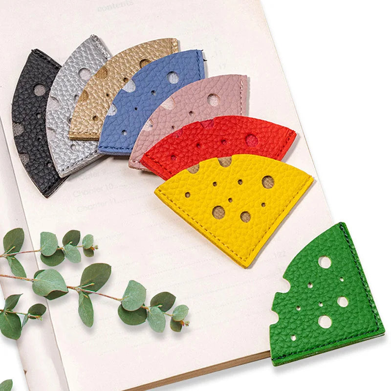 Cute Cheese Shape Bookmarks Custom Pu Leather Bookmark Teacher Appreciation Gifts