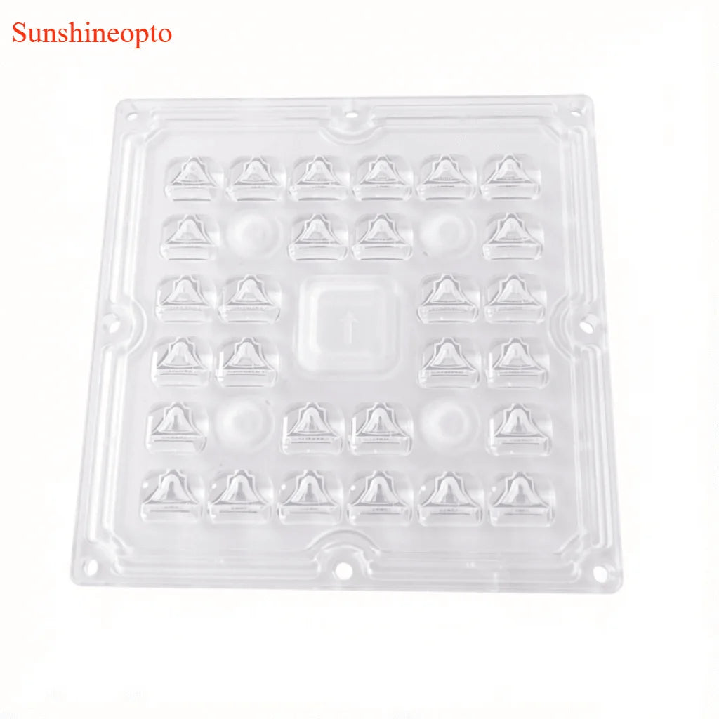 Optical 28 LEDs Street Light Module Lens Array Asymmetric 155x70 Degree Distribution for Roadway Outdoor Lighting