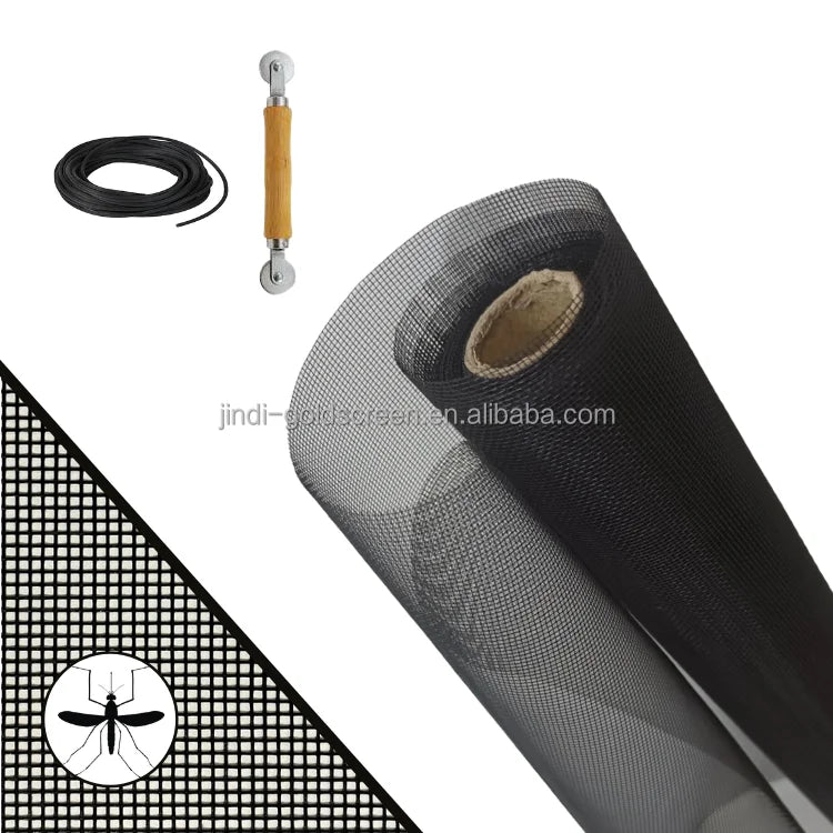 JINDI 24 in X 100 ft Roll 18x16 Mesh Modern Outdoor Window Curtains Insect Net Fiberglass Screen