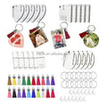4 Shapes MDF Keychain Blanks 20pcs Set Sublimation Printing Kit Tassels Key Holder Rings for DIY Wood Crafting Name ID Tag