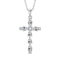 Religious Jewelry Gift 925 Sterling Silver Zircon Cross Pendant Necklace for Women