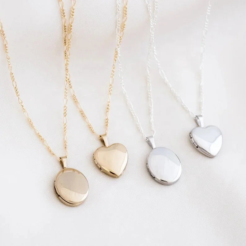 Mini Exquisite Lockets for Photos Pendant Necklace Custom 316L Stainless Steel Love Shape Pendant Necklace