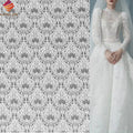 Ivory White Embroidered Net Bridal Lace Fabric 3 Meters X 1.5 M Chantilly Eyelash French Floral Lace Fabric