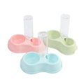 Wholesale Macaron Color PP Plastic With Water Bottle Double Cat Dog Bowl