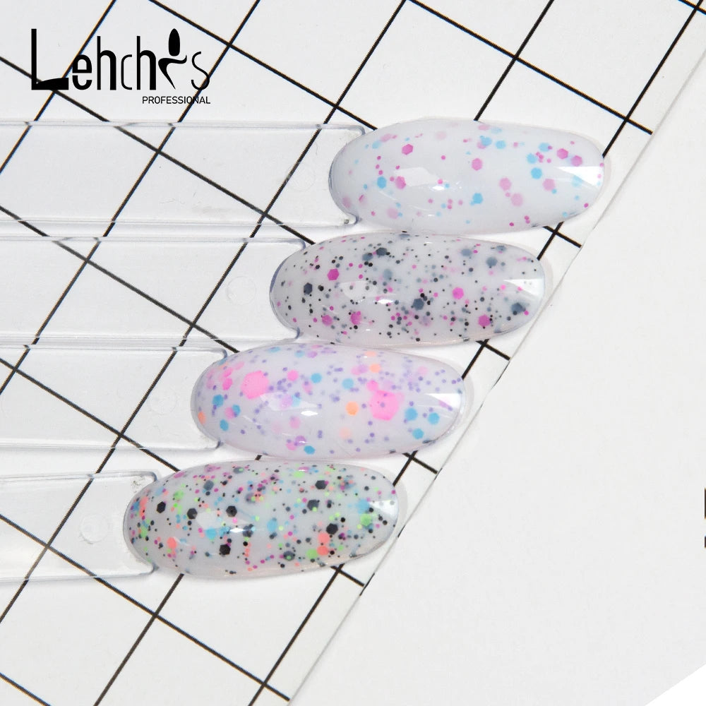 Lehchis 2024 Nails Milky White Tutti Colour Trendy Long Lasting Nail Polish Pink Candy Colors Glitter Flakes Rubber Base Coat