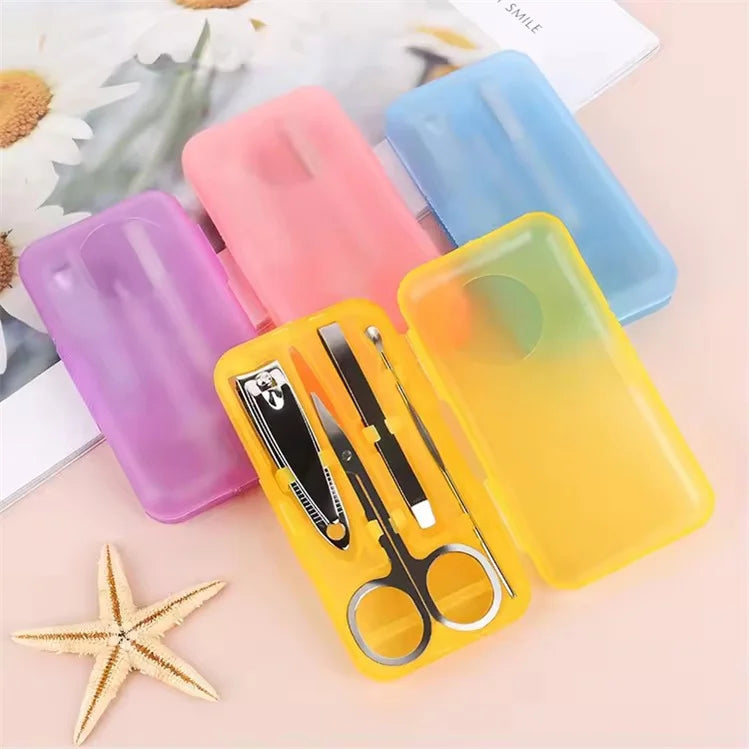 Mini Stainless Steel Manicure & Pedicure Set 4pcs with Gift Case Cheap Nail Cutter Clipper
