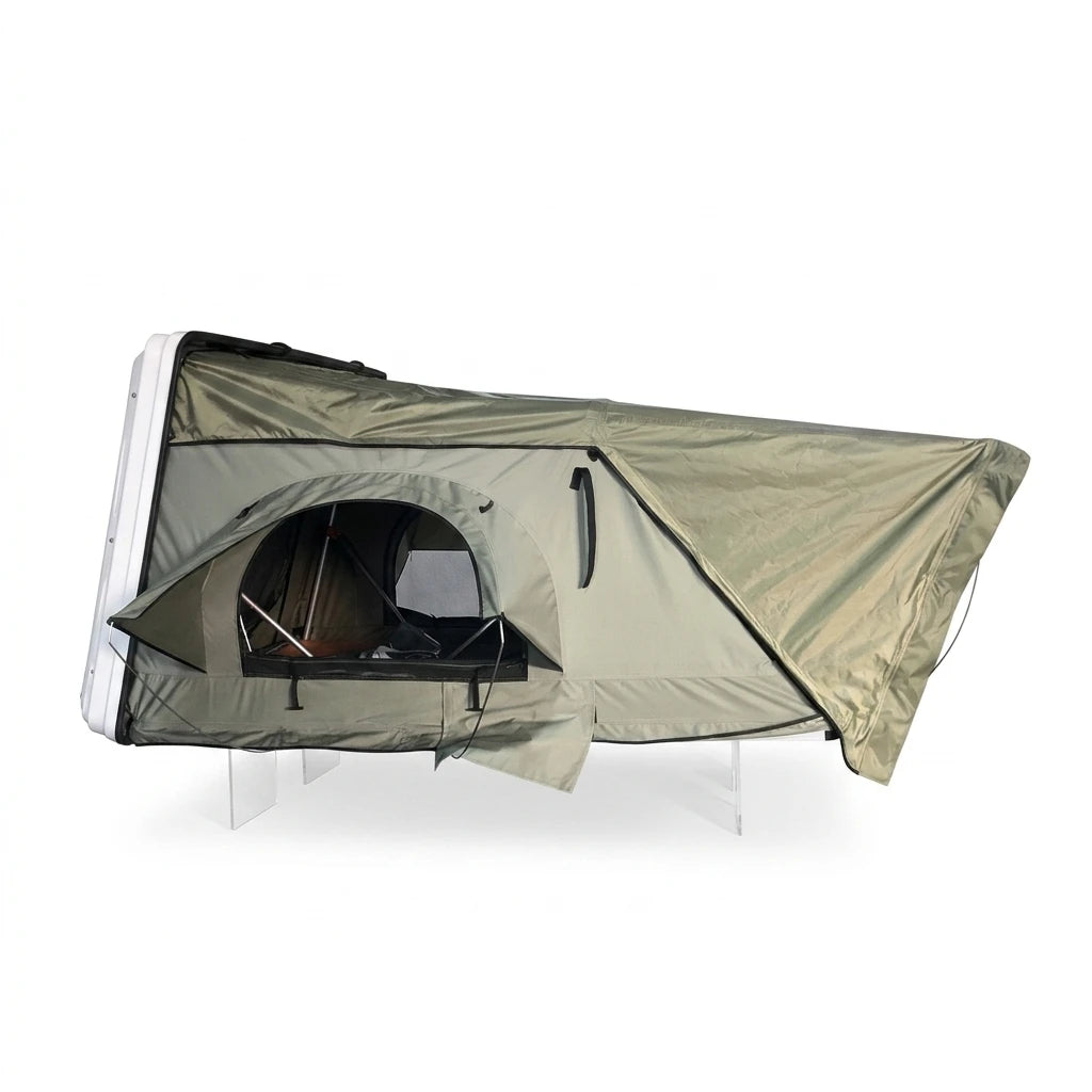 ABS Outdoor Camping Roof Top Tent Hard Shell 2-3 People Capacity Waterproof Oxford Fabric Trailer Tent