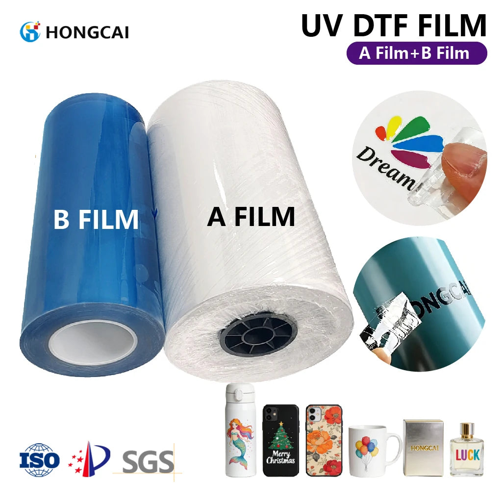 Direct Sale From Manufacturer UV DTF Film Roll 31cm 62cm*100m AB Film PET Film LOGO Sticker for Cup Wrap A3 Size for UV Printer