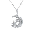 Hot Sale Necklace Jewelry Sterling Silver 925 Moon and Star Pendant Necklace for Women