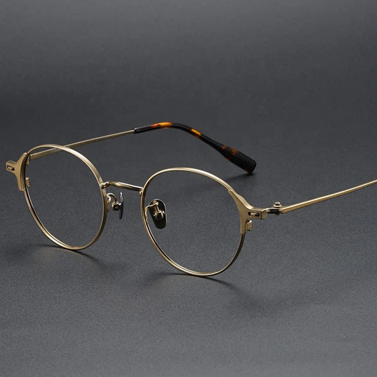 Retro Round Eyeglasses Frame Ultra Light Spectacle Eye Glasses Frames for Men Titanium Eyewear Optical Frames