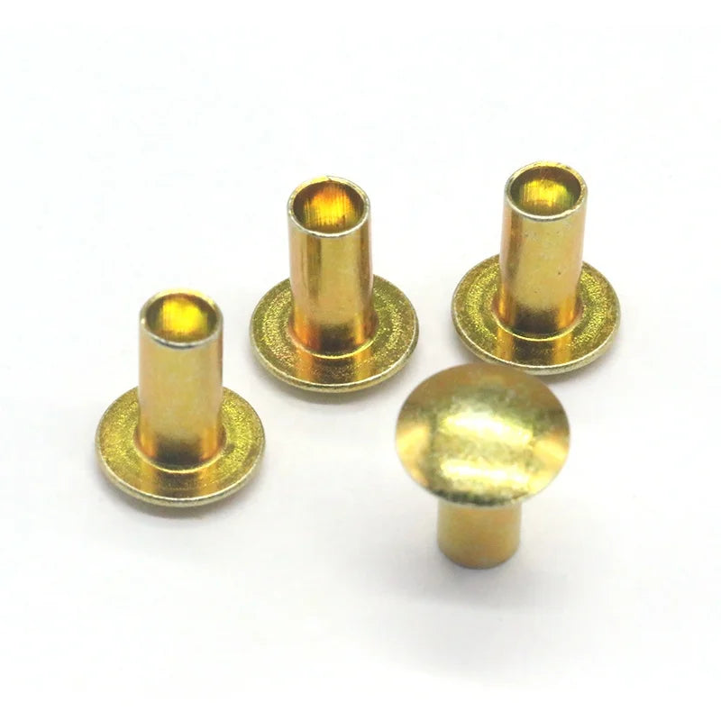 Factory Hot Sales Golden Anodizing Iron Round Head Semi Tubular Rivets ISO Standard for Door Fasteners Industry