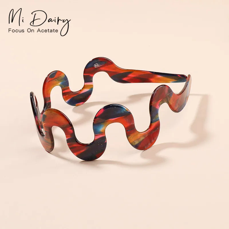 MiDairy 41mm Acetate Headband Support Custom Printed Pattern Headband Professional Hair AccessoriesHot Sale Products