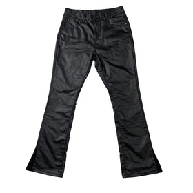 DENIMGUYS Mens Black Waxing Pants Slim Skinny Denim Coated Waxed Flare Stacked Jeans Men Streetwear