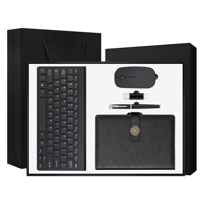 Personalized Gifts Business Souvenir Wireless Keyboard Usb Flash Drive Pen Mouse Gift Set Box for Guests