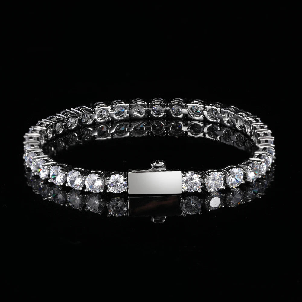 Custom Iced Out VVS Moissanite Diamond Tennis Chain Fine Jewelry Bracelet Necklace Women 3mm Hot Sale