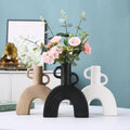 R43 Factory Handmade Custom Ceramic Vase Vintage Nordic Modern Flower Ceramic Vase with Artificial Plants for Home Decor