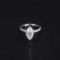 Wuzhou Moissanite 14k Gold Ring 2ct Marquise Shape Moissanite and Side Lab Diamond Ring in Stock