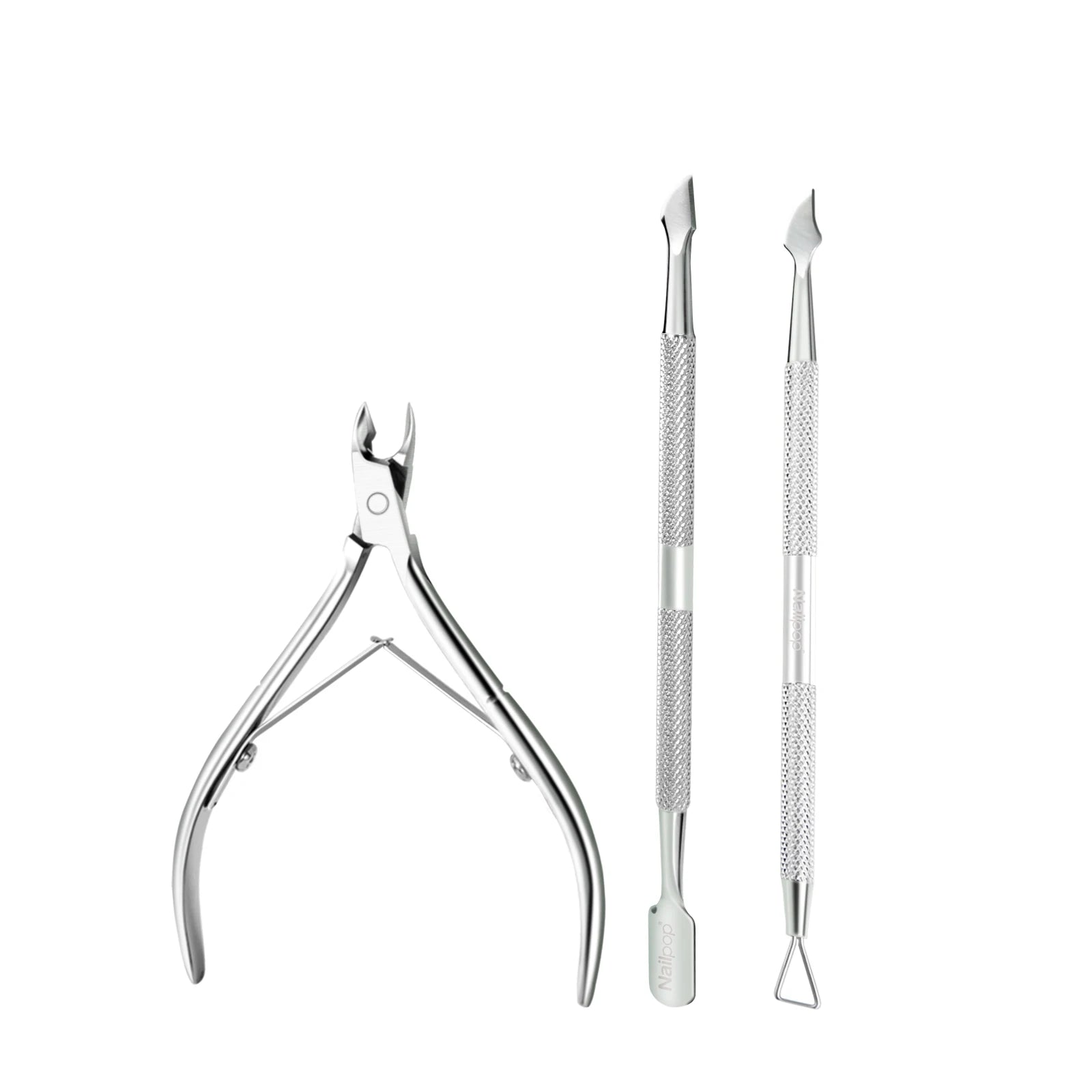 Nailpop Silver Stainless Steel Manicure Pedicure Trimmer Pusher Dead Skin Scisor Nipper Clipper Tool Nail Cuticle Fingers