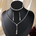 3Pcs/Set TRENDY Rhinestone Necklace Bracelet Earring Set for Women Jewelry Wholesale