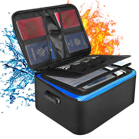 Large Multi-Layer Fireproof Document Bag with Lock Waterproof and Important File Money Storage Organizer