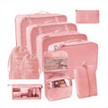 9pcs Versatile Travel Organizer Bag Set Lightweight Durable Packing Cubes with Toiletry Bag for Efficient Storage