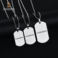 BINSHUO Necklace Personalised Customised Dog ID Square Pendant Letters Stainless Steel Nameplate Name Pendant Necklace